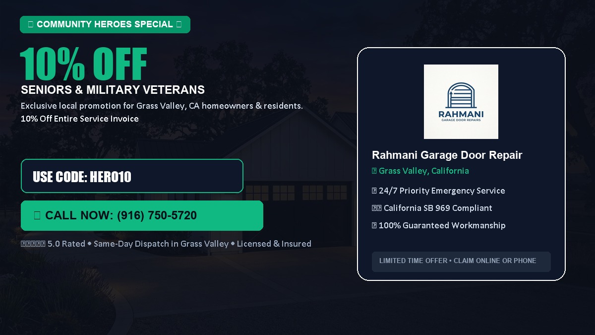 10% OFF Senior Citizens (65+) & Military / Veteran Community Discount in Grass Valley, CA